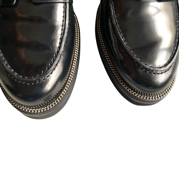 AQUAZZURA Aqua Loafers Black 38 1/2 - $795- Patent Leather Loafers -Size 8 US - Picture 7 of 13